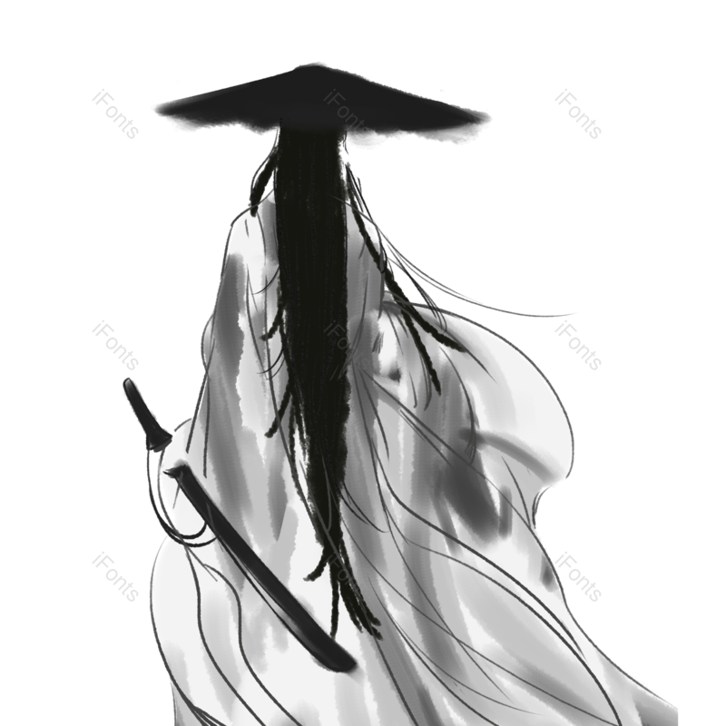 水墨图片,中国风元素,人物PNG,人物素材免抠素材